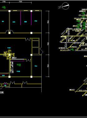某職工食堂室內(nèi)天然氣管道供氣平面、軸側(cè)圖燃?xì)庠O(shè)計(jì)施工圖DWG下載
